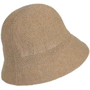 Womens Mesh Woven Bucket Hat Summer Beach Fisherman Sun Hat Foldable